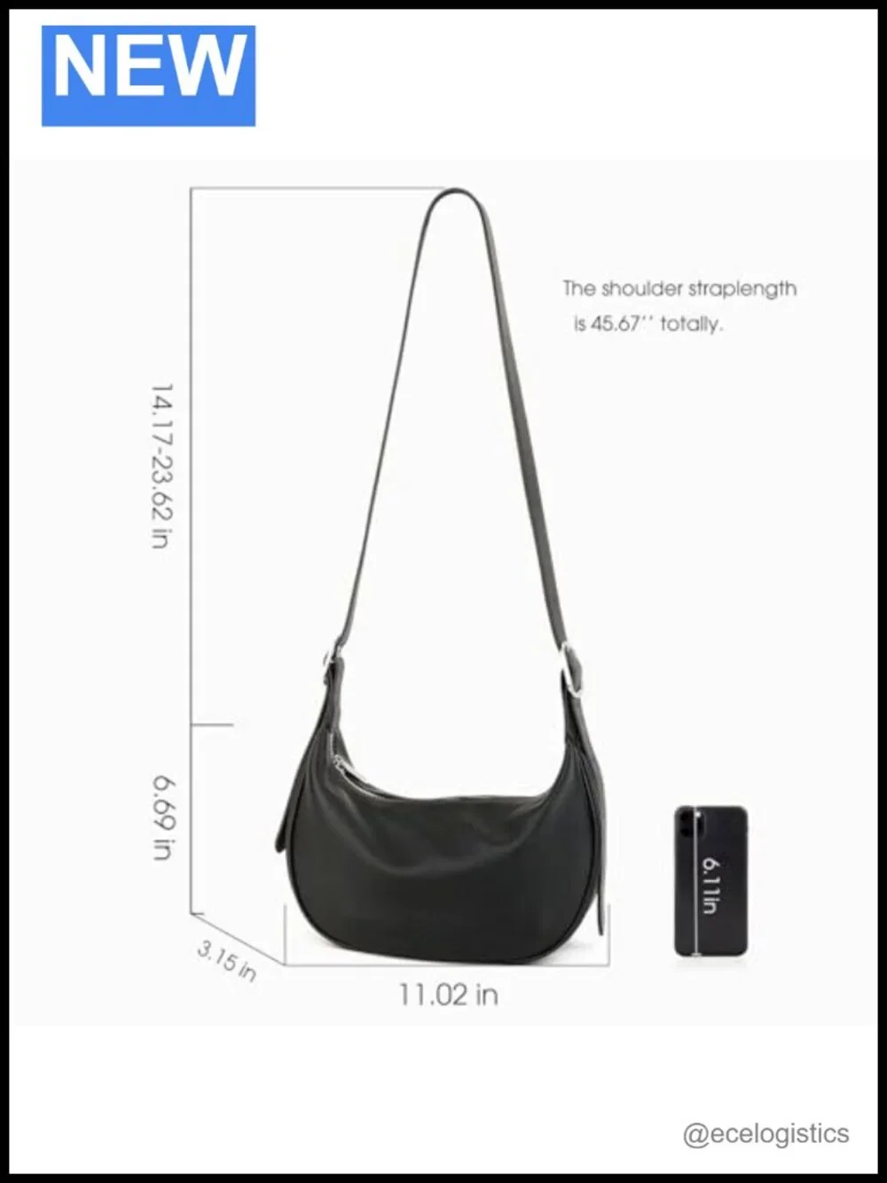Full Grain Real Leather Hobo Bag Women Crossbody Shoulder Purse
